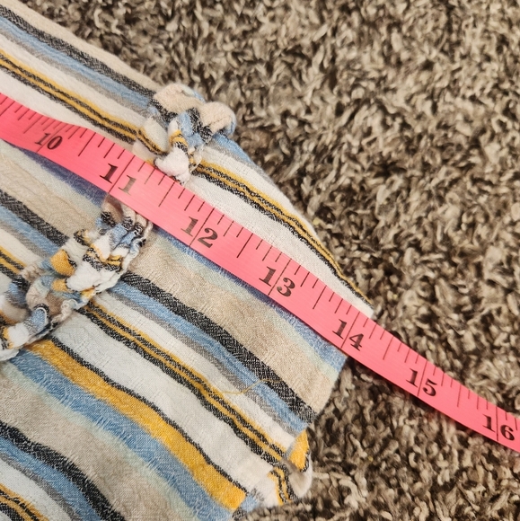 Angie Striped Smocked Peasant Boho Blouse Size Medium Milkmaid - Picture 15 of 15